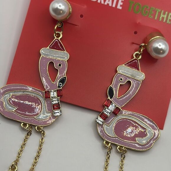 Celebrate Together Pink Flamingo Earrings - Picture 4 of 4
